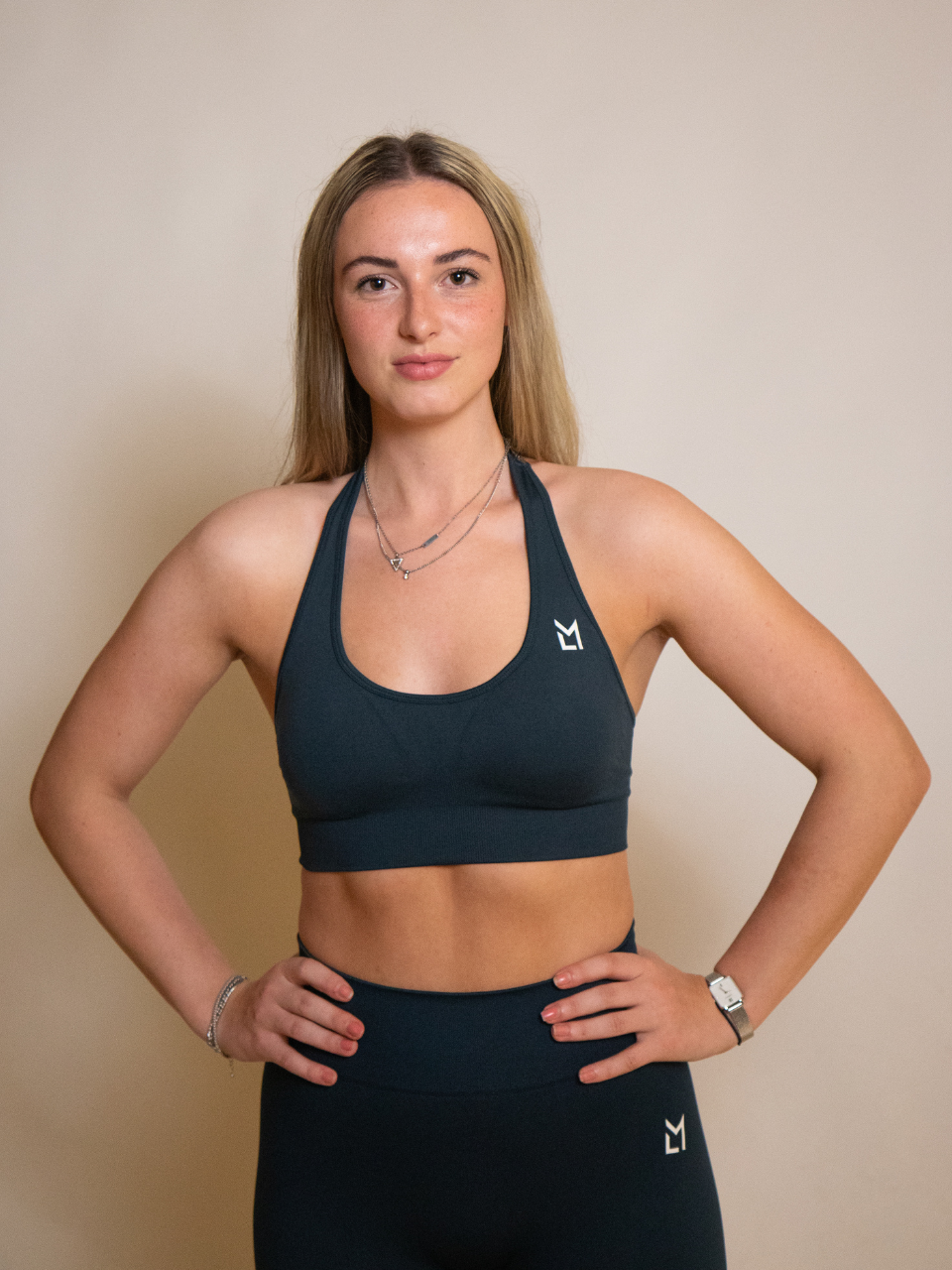 Pulse Seamless Sports Bra Navy Blue